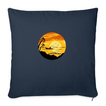 Meilleure relaxation - Housse de coussin décorative 45 x 45 cm - bleu marine - Devant