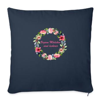 veganemaedchen2 - Sofakissenbezug 45 x 45 cm - Navy - Vorne