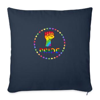 Logo de la fierté LGBTQ - Housse de coussin décorative 45 x 45 cm - bleu marine - Devant