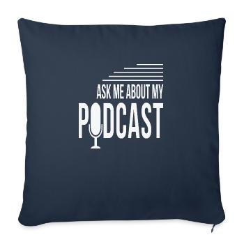 Posez-moi des questions sur mon podcast - Housse de coussin décorative 45 x 45 cm - bleu marine - Devant