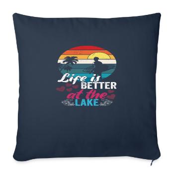 Life is better at the Lake - Sofa pillowcase 17,3'' x 17,3'' (45 x 45 cm) - navy - Front