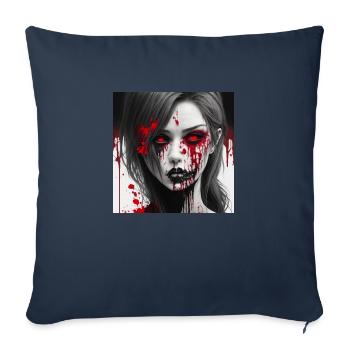 Dame zombie. - Housse de coussin décorative 45 x 45 cm - bleu marine - Devant