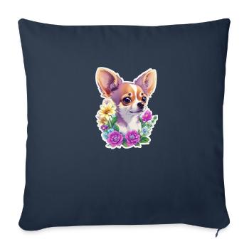 Chihuahua in Pastell - Sofakissenbezug 45 x 45 cm - Navy - Vorne