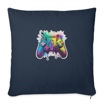 Contrôleur de jeu Rainbow Splash - Housse de coussin décorative 45 x 45 cm - bleu marine - Devant