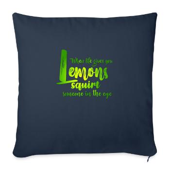FUN Quote - Lemon Squirt - col - Sofakissenbezug 45 x 45 cm - Navy - Vorne