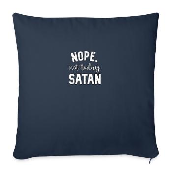 Lol Pas aujourd’hui, Satan - Housse de coussin décorative 45 x 45 cm - bleu marine - Devant