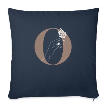 letter o magic butterfly - Sofa pillowcase 17,3'' x 17,3'' (45 x 45 cm) - navy - Front
