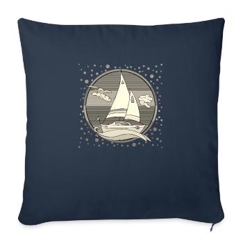 Sailboat - Sofa pillowcase 17,3'' x 17,3'' (45 x 45 cm) - navy - Front
