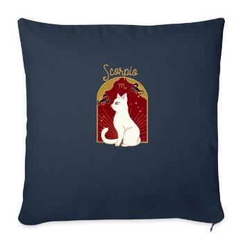 Scorpio Zodiac Sign Cat - Sofakissenbezug 45 x 45 cm - Navy - Vorne