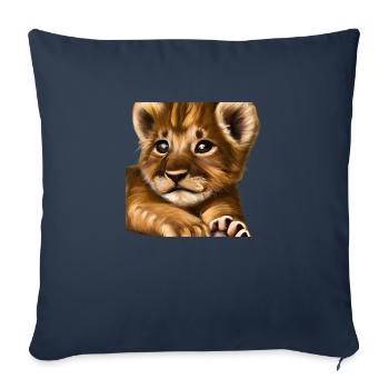 Lion cub - Sofa pillowcase 17,3'' x 17,3'' (45 x 45 cm) - navy - Front
