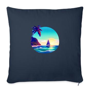Sailboat Sailing Ship Sailing Sailing Sailing Sailor - Sofa pillowcase 17,3'' x 17,3'' (45 x 45 cm) - navy - Front