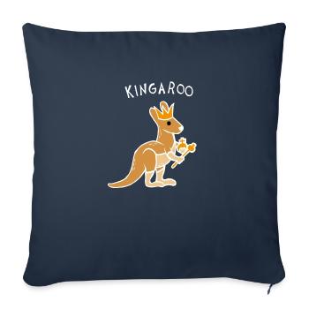 Kingaroo Känguru (Weiß) - Sofakissenbezug 45 x 45 cm - Navy - Vorne