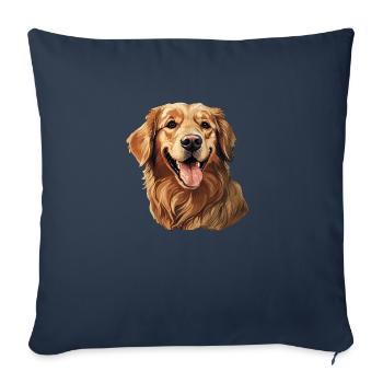 Friendly Golden Retriever Dog - Sofa pillowcase 17,3'' x 17,3'' (45 x 45 cm) - navy - Front