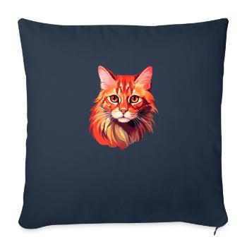 Red Cat Cat Portrait Cat Head Maine Coon - Sofa pillowcase 17,3'' x 17,3'' (45 x 45 cm) - navy - Front