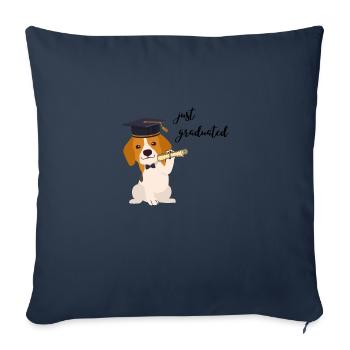 Dog motif with a saying for graduation - Sofa pillowcase 17,3'' x 17,3'' (45 x 45 cm) - navy - Front