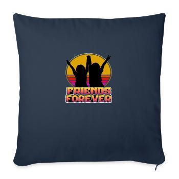 Amis pour toujours - Housse de coussin décorative 45 x 45 cm - bleu marine - Devant