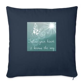 English proverb pursue your heart - Sofa pillowcase 17,3'' x 17,3'' (45 x 45 cm) - navy - Front