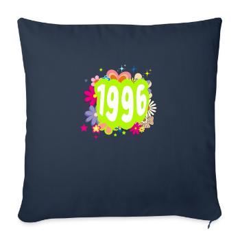 Year 1996 anniversary Groovy floral - Sofa pillowcase 17,3'' x 17,3'' (45 x 45 cm) - navy - Front