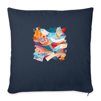 Patchwork aus Stoff Nr. 3 - Sofakissenbezug 45 x 45 cm - Navy - Vorne