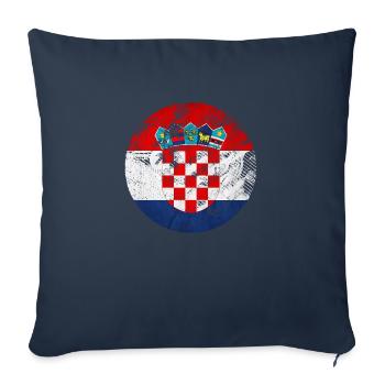 Croatia hrvatska croatia hrv travel europe zagreb - Sofa pillowcase 17,3'' x 17,3'' (45 x 45 cm) - navy - Front