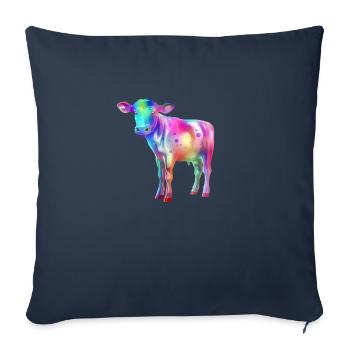 Exa, die bunte Kuh - Sofakissenbezug 45 x 45 cm - Navy - Vorne