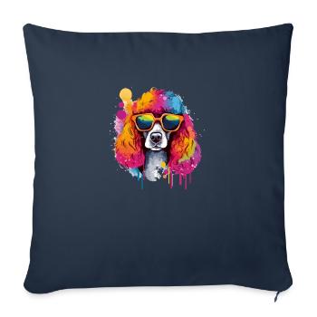 Milo the bespectacled cocker spaniel - Sofa pillowcase 17,3'' x 17,3'' (45 x 45 cm) - navy - Front