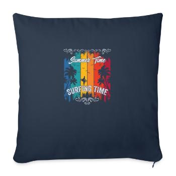 Summer Time Surfing Time - Sofa pillowcase 17,3'' x 17,3'' (45 x 45 cm) - navy - Front