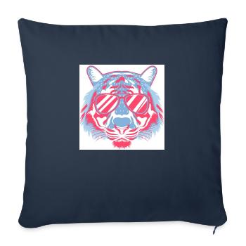 Tiger with Sunglasses - Sofa pillowcase 17,3'' x 17,3'' (45 x 45 cm) - navy - Front