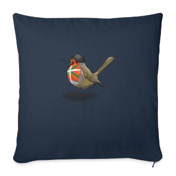 Rouge gorge Basque - Housse de coussin décorative 45 x 45 cm - bleu marine - Devant