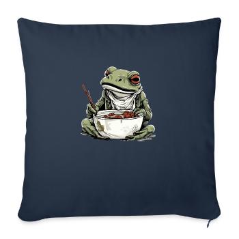 Kriko le crapaud gourmand - Housse de coussin décorative 45 x 45 cm - bleu marine - Devant