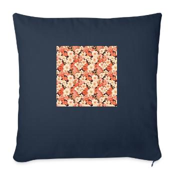 Flowers Seamless Pattern Floral Happy Blossom Art - Sofa pillowcase 17,3'' x 17,3'' (45 x 45 cm) - navy - Front