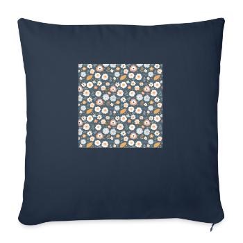 Flowers Seamless Pattern Floral Happy Blossom Art - Sofa pillowcase 17,3'' x 17,3'' (45 x 45 cm) - navy - Front