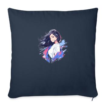 Asian Urban Girl - Yumi - Sofa pillowcase 17,3'' x 17,3'' (45 x 45 cm) - navy - Front