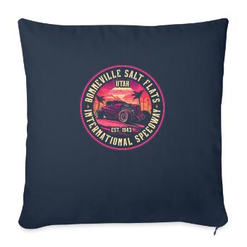 Hot Rod, Bonneville Salt Flats, Muscle Car Femmes - Housse de coussin décorative 45 x 45 cm - bleu marine - Devant
