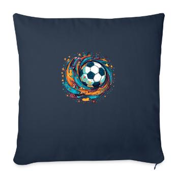 Conception de football pour les joueurs de football et les fans de football - Housse de coussin décorative 45 x 45 cm - bleu marine - Devant