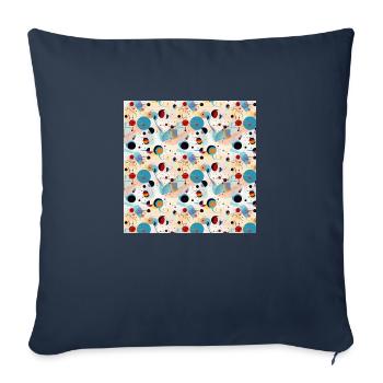Abstract Seamless Pattern Shapes Lines Modern Art - Sofa pillowcase 17,3'' x 17,3'' (45 x 45 cm) - navy - Front