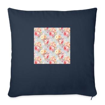 Roses Seamless Pattern Beautiful Elegant Aesthetic - Sofa pillowcase 17,3'' x 17,3'' (45 x 45 cm) - navy - Front