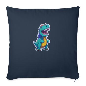 Dinosaures drôle cool - Housse de coussin décorative 45 x 45 cm - bleu marine - Devant