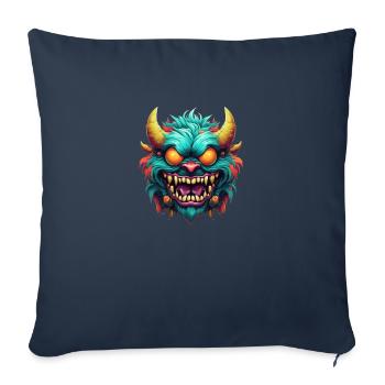 Monstre maléfique - Housse de coussin décorative 45 x 45 cm - bleu marine - Devant