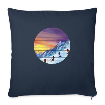 Skier Ski Skiing Ski Design Skiing Outfit - Sofa pillowcase 17,3'' x 17,3'' (45 x 45 cm) - navy - Front