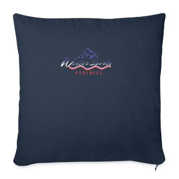 Grands Pyrénées France Sports d’hiver - Housse de coussin décorative 45 x 45 cm - bleu marine - Devant