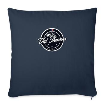 Val Thorens France Vintage Drapeau Français - Housse de coussin décorative 45 x 45 cm - bleu marine - Devant