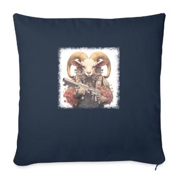 animal design cartoon sheep lion funny quote funny - Sofa pillowcase 17,3'' x 17,3'' (45 x 45 cm) - navy - Front