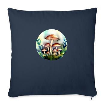 Mushrooms in the forest Mushrooming - Sofa pillowcase 17,3'' x 17,3'' (45 x 45 cm) - navy - Front