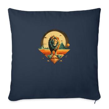 Löwe in der Sonne - Sofakissenbezug 45 x 45 cm - Navy - Vorne
