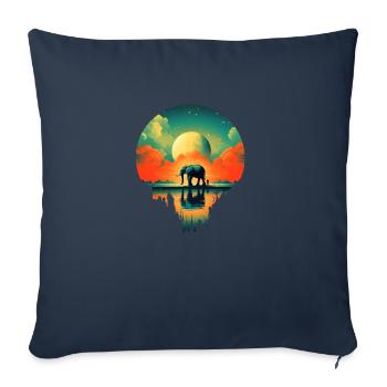Elefant zieht umher - Sofakissenbezug 45 x 45 cm - Navy - Vorne