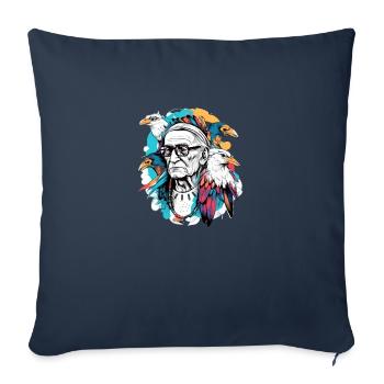 Grandpa Siou Eagle - Sofa pillowcase 17,3'' x 17,3'' (45 x 45 cm) - navy - Front