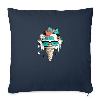 Erdbeer-Minz-Vanille-Eis - Sofakissenbezug 45 x 45 cm - Navy - Vorne