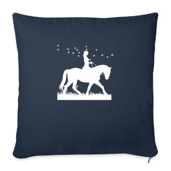 Cavalier - Housse de coussin décorative 45 x 45 cm - bleu marine - Devant