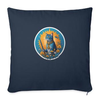 The summer guardian blue cat - Sofa pillowcase 17,3'' x 17,3'' (45 x 45 cm) - navy - Front